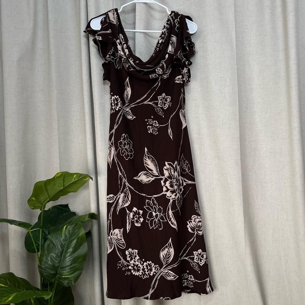 🏹🧸90s BROWN FLORAL DRESS🧸🏹
